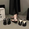 Fairy toe sandals girl 2025 summer new fashion casual flat toe buckle with cool slippers