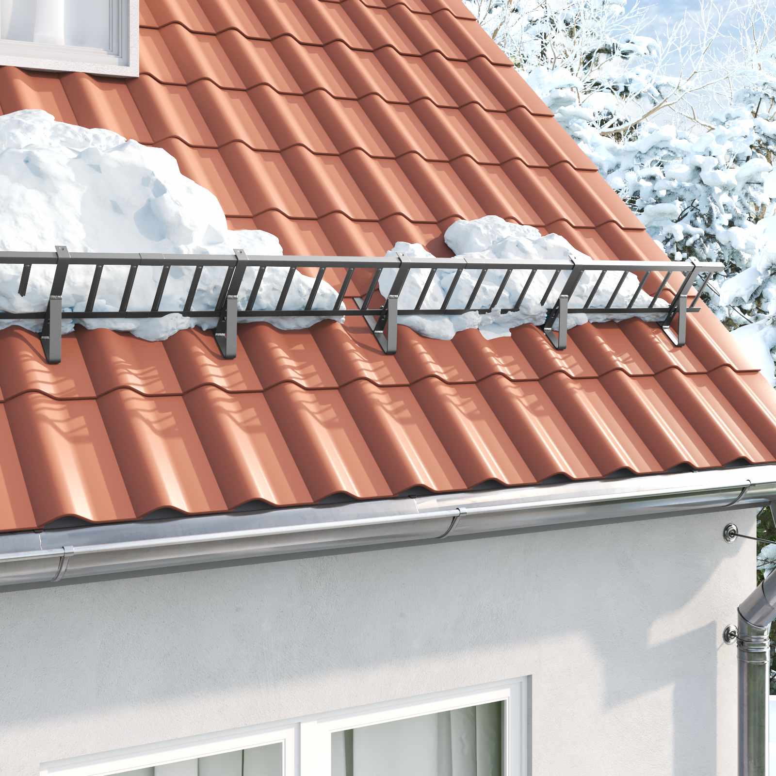 Suport protecție zăpadă 6 buc Antracit 29,5 x 3 x 34,5 cm