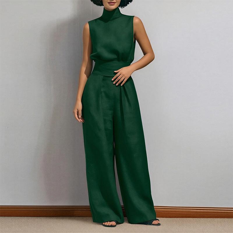 2026 Spring European & American Women's Printed Shirt & Elegant Wide-leg Pants Fashion Set