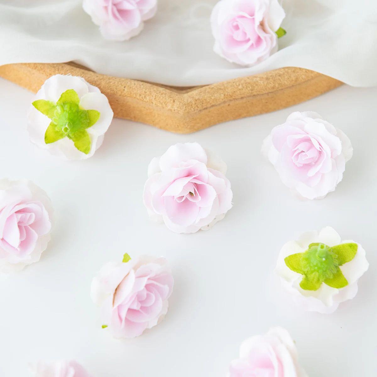 

50/100PCS Artificial Flowers Silk Roses Tea Bud Outdoor Garden Wedding Bridal Home Vases Table Decoration Festival Diy Gifts Box 50pcs