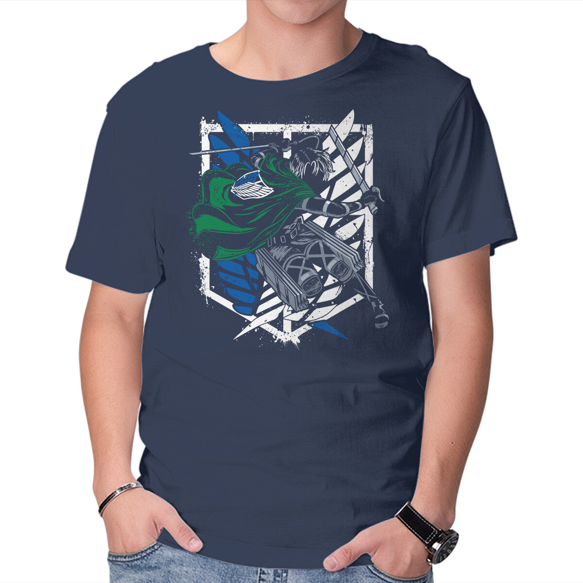 Unisex Crew Neck T-Shirt Titan Slayer Graphic Short Sleeve Casual Tee M