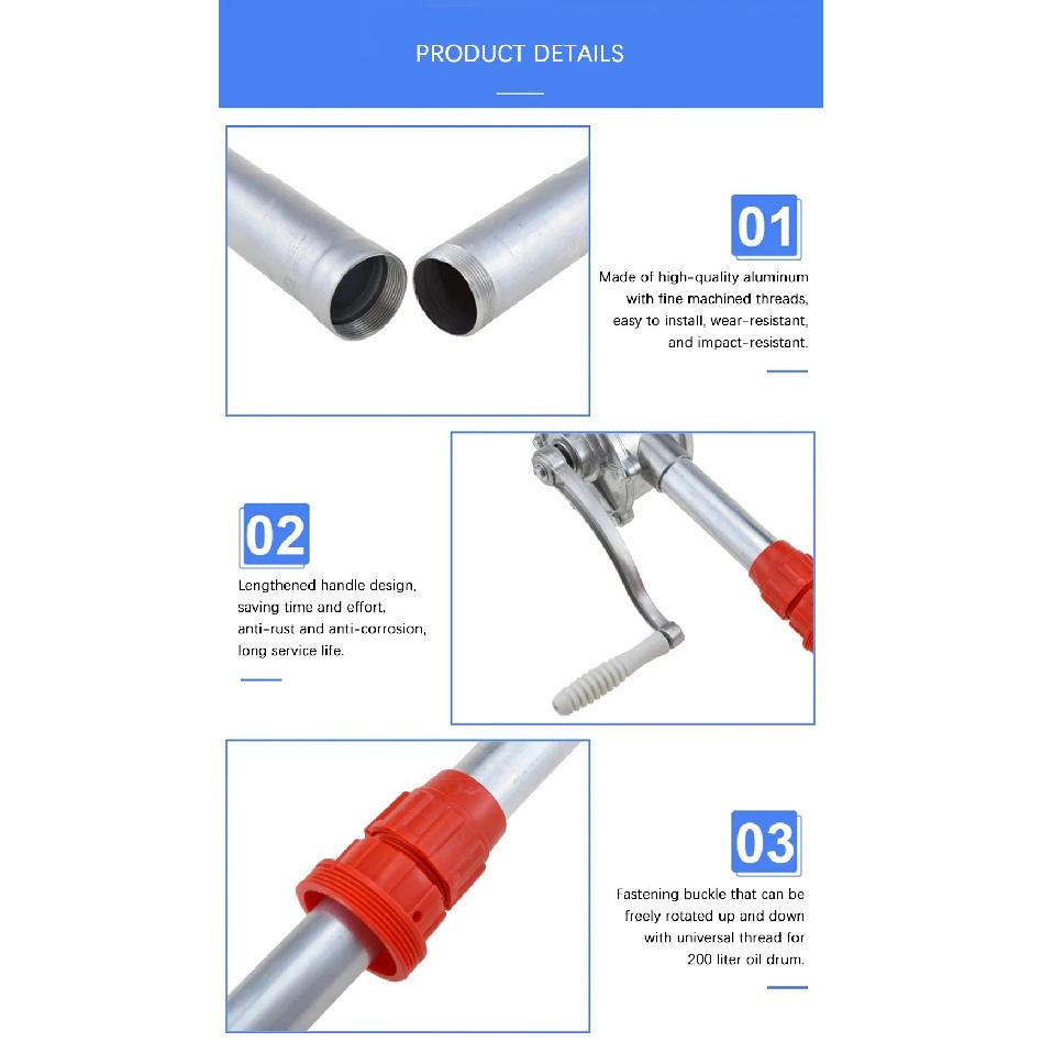 Manual Fuel Diesel Pump Hand-operated Petroleum Pump for 200L Oil Drum Car Truck Heavy Light Oil Extraction Transfer Tool