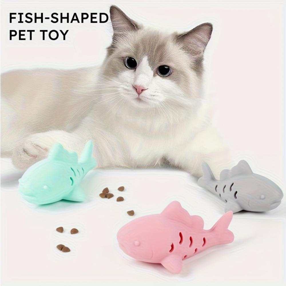 Food Leakage Cat Treat Feeder Fish-Shaped Interactive Cat Toy Cats Slow Feeders  Foraging Game