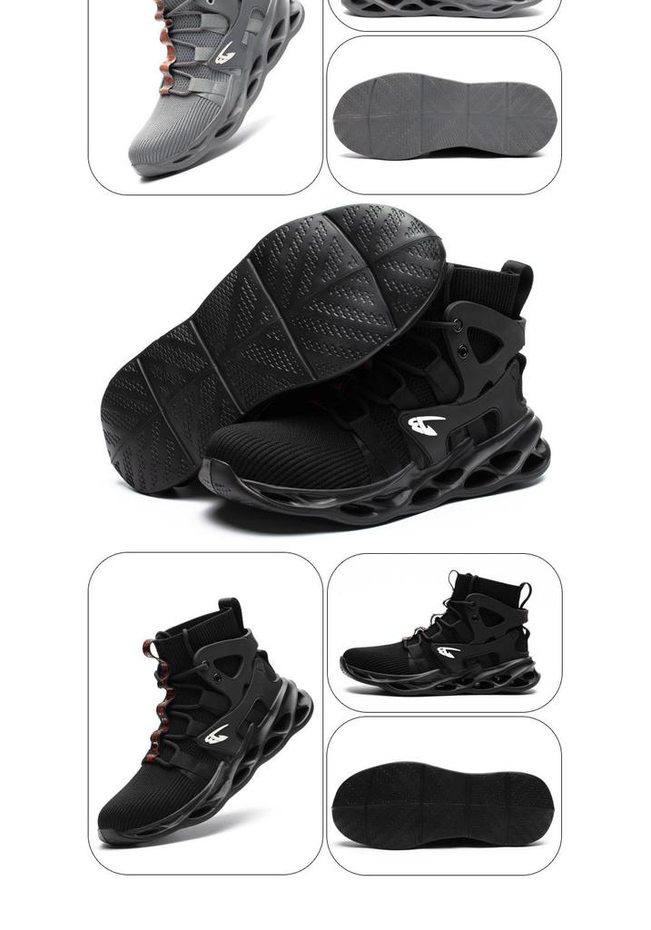 Lightweight Fly-Knit Safety Shoes: Durable, Comfortable, Anti-Smash & Anti-Pierce High-Tops for Labor Protection