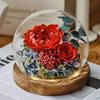 Eternal Flower Rose Glass Cover Finished Gift Box Valentine's Day Wedding Creative Gift for Girlfriend Eternal Flower Ornament