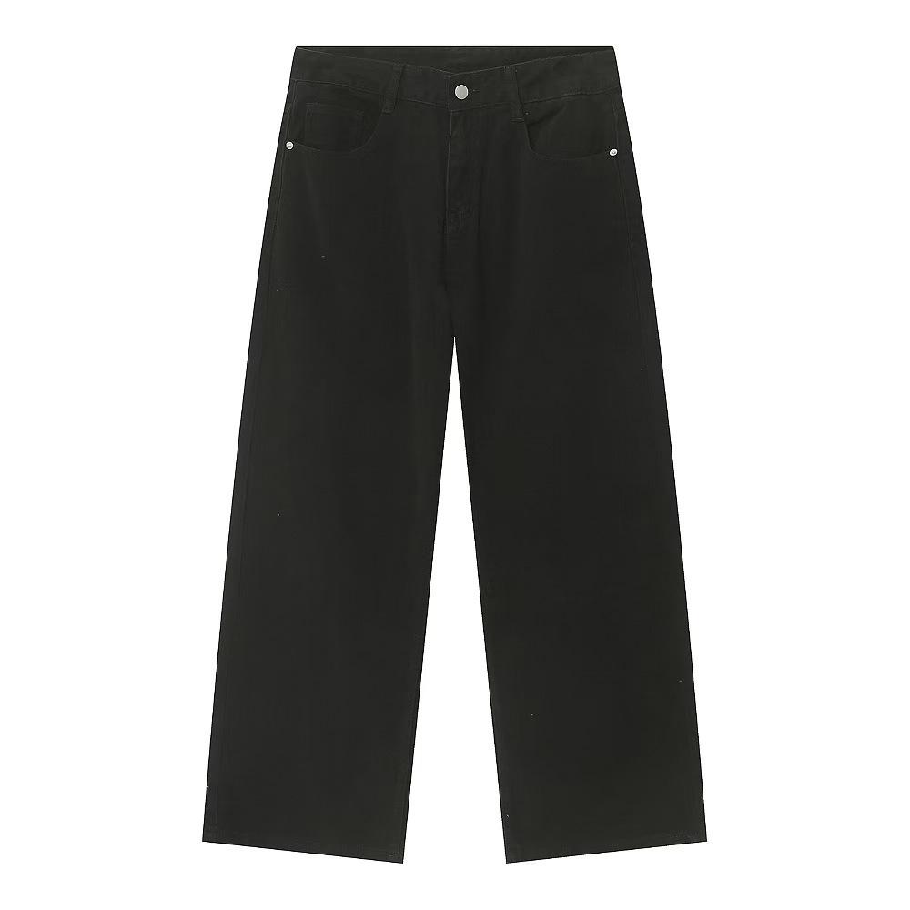 | Neue Herbstprodukte, einfarbige Basic dünne lockere gerade Jeans lässig