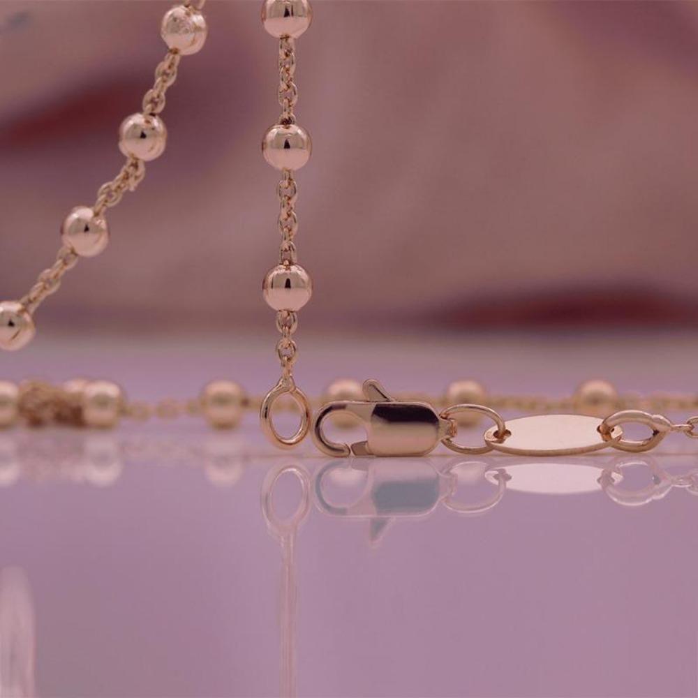 Rose Gold Farbe Armband Halskette Runde Perle Kette Exquisite Mädchen Frische Schmuck Geschenk