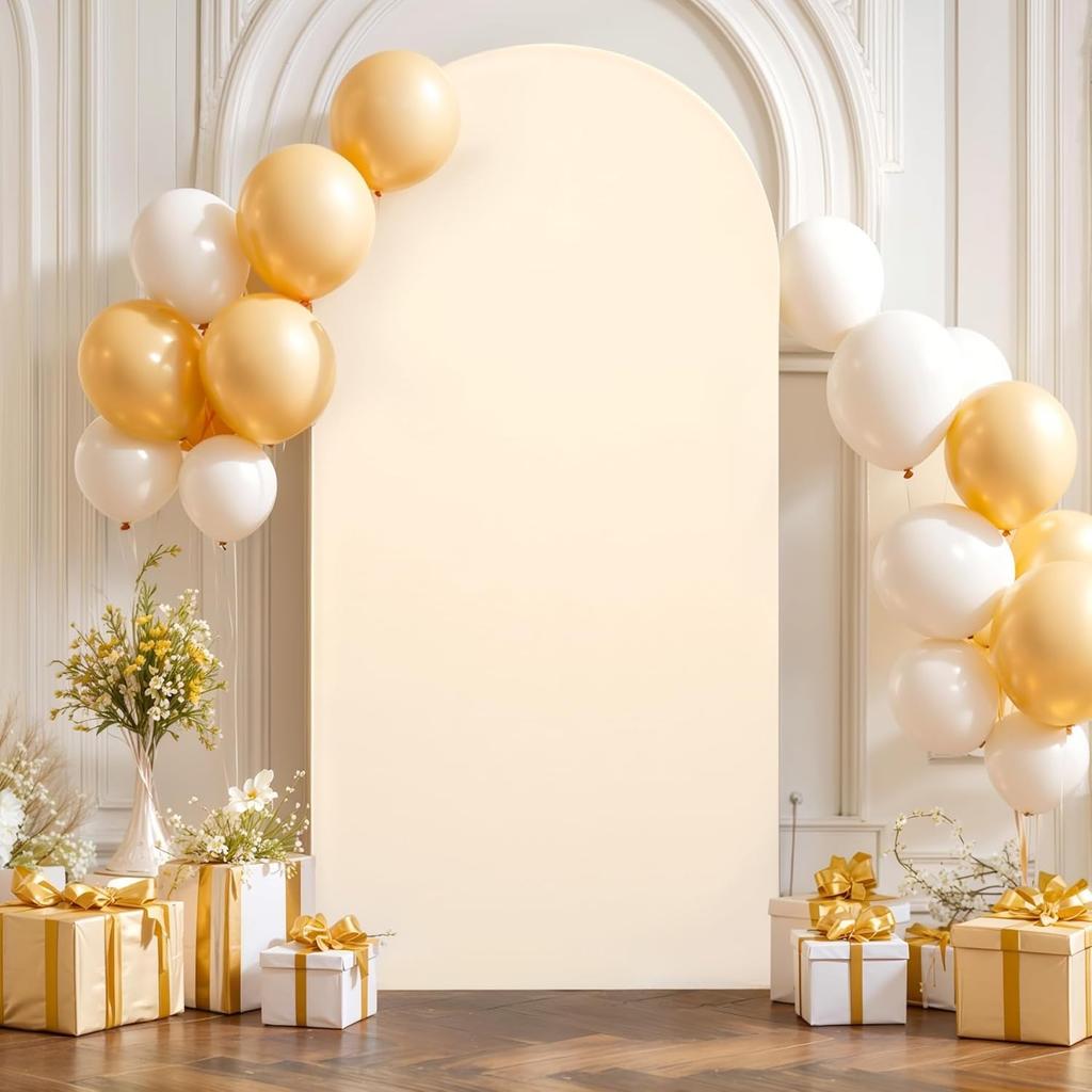 Wedding Arch Backdrop Cover Spandex Fitted Round Top Chiara Arches Backdrop Cover for Birthday Party Ceremony Banquet Decoration