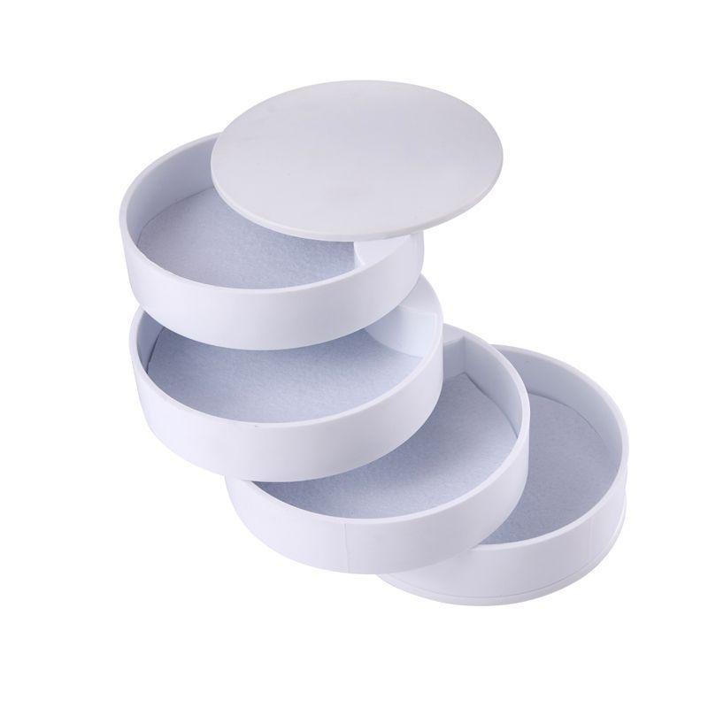 Dámský úložný box na šperky Nový design Módní 4vrstvý otočný úložný zásobník na šperky s víkem Dárek k narozeninám pro ženy