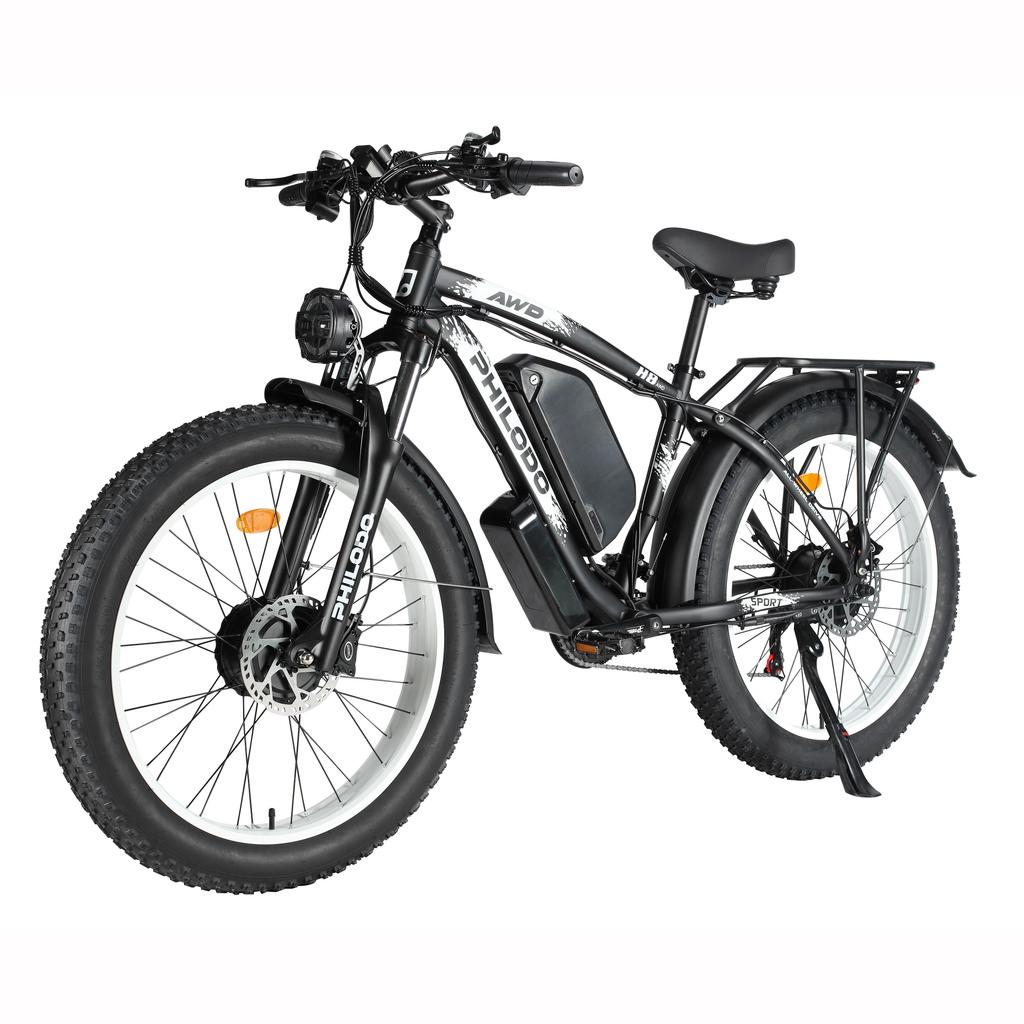 PHILODO Bicicletă electrică H8 All-Terrain Baterie 48V26Ah Motor 3000W Motor Dublu Roți Late de 26 Inch Sarcină 150KG Bicicletă Electrică de Munte Pentru Adult Cu Scaun pentru Pasager