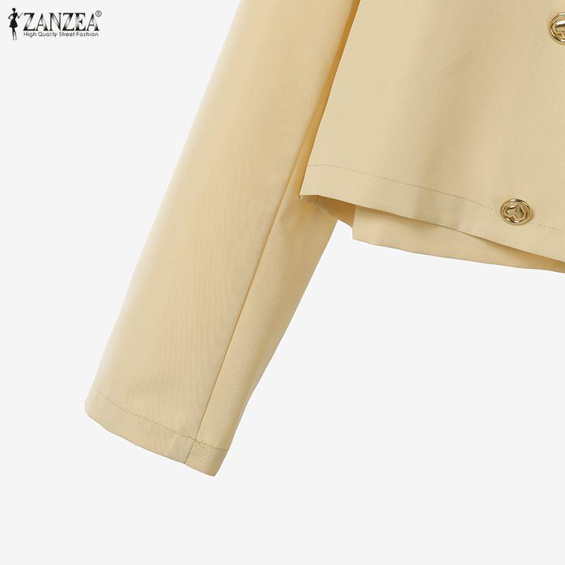 ZANZEA Blusa a Maniche Lunghe da Donna e Gonne Casual Set Completi Due Pezzi