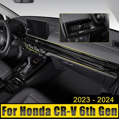 ABS Car Decorative Frame Sticker Of The Control Air Outlet In The Dashboard For Honda CR-V CRV 6th Gen 2023 2024 2025 Hybrid