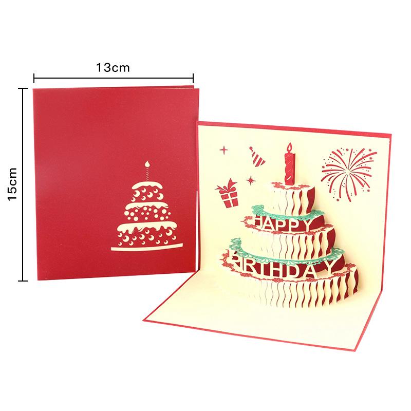 3D Pop-Up Birthday Cake Card: Korean Creative Vintage Gift