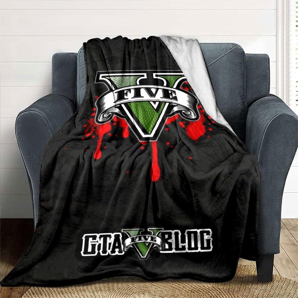 1 Stück Grand Theft Auto Weiche Flanelldecke mit Designer-Print Eine kuschelige Decke für alle Jahreszeiten, perfekt für das Sofa, Bett, Büro
