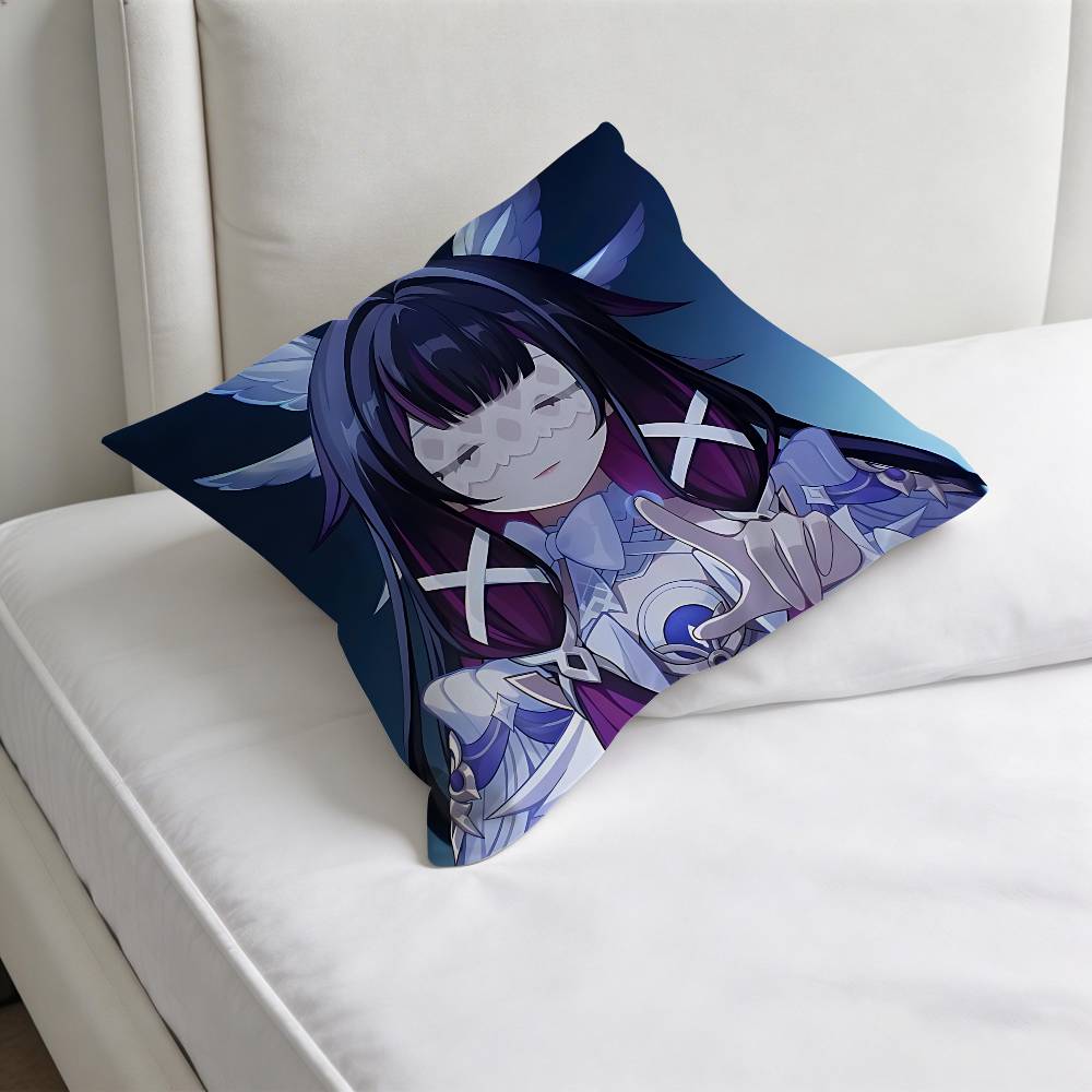GGenshin Columbina Impact Square Pillow Case Soft Decorative Throw Pillow Cover for Home Sofa Bed