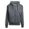 adidas Mens 3 Stripes Fleece Full Zip Hoodie