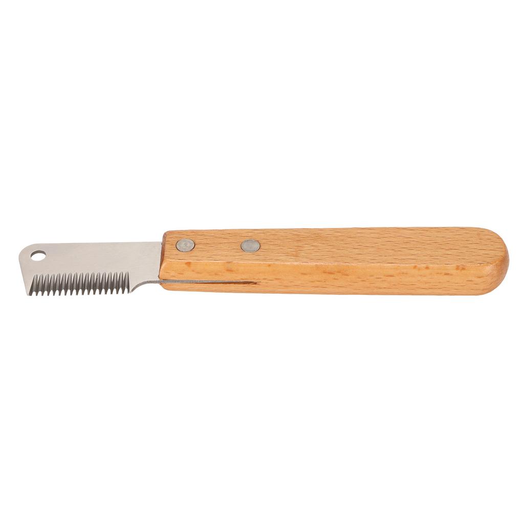 Dog Stripping Knife Wooded Handle Remove Floating Hair Comfortable Professional Pet Grooming Tool