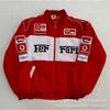 Motorcycle Riding Jacket With Embroidered F1 Design Warm Cotton-Lined Biker Outerwear Men Women