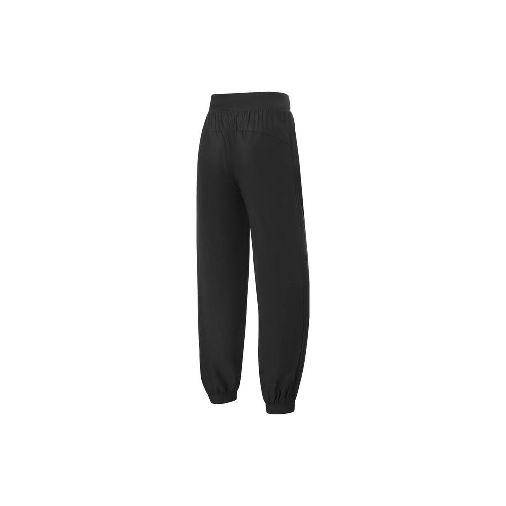 Li Ning Fitness Series Solid Color Reflective Loose Knit Sports Pants Women Pants Black AKYT080-2