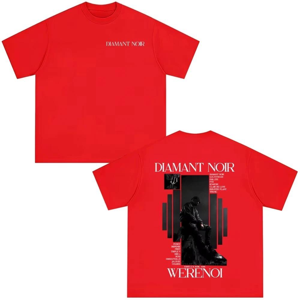 2026 Horký výprodej Rapper WeRenoi Diamant Noir Album Tričko Pánské Dámské Hip Hop Móda Pop Music Trička Pánské Bavlněné Oblečení Vintage Oblečení