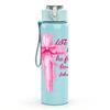 1PC Pink Gift Bow Love Text Art Print 750ml Color Plastic Sports Water Bottle Leakproof Flip Straw Lid Suitable for Sports Office Home Use