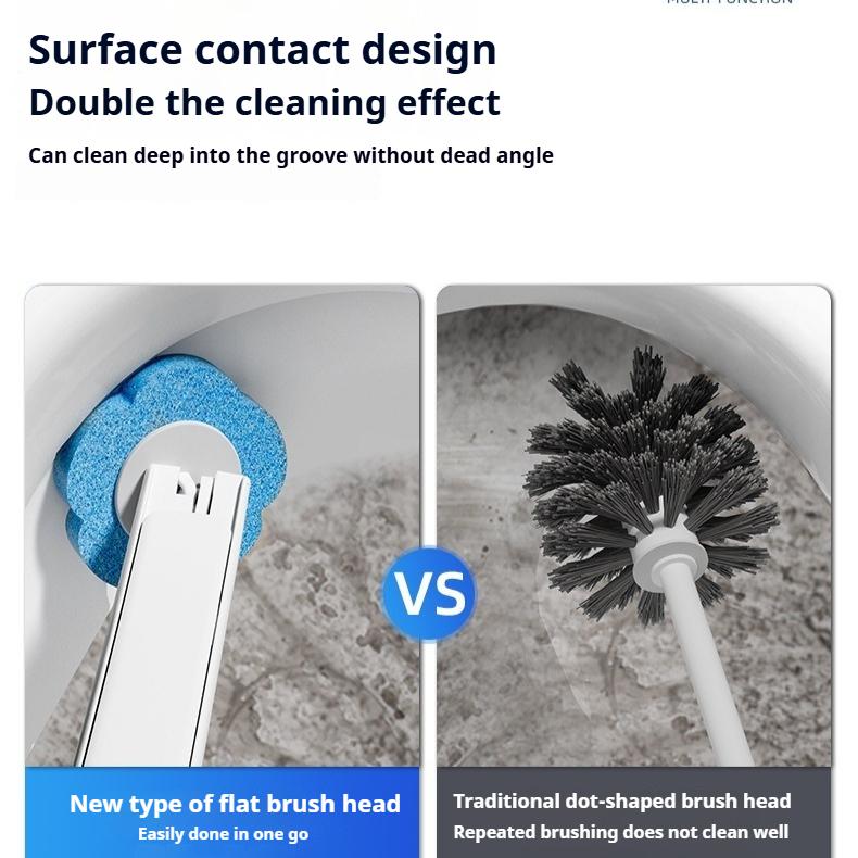 One-piece bathroom cleaning set, toilet disposable toilet brush, cleaning brush head, wall-mounted toilet toilet brush