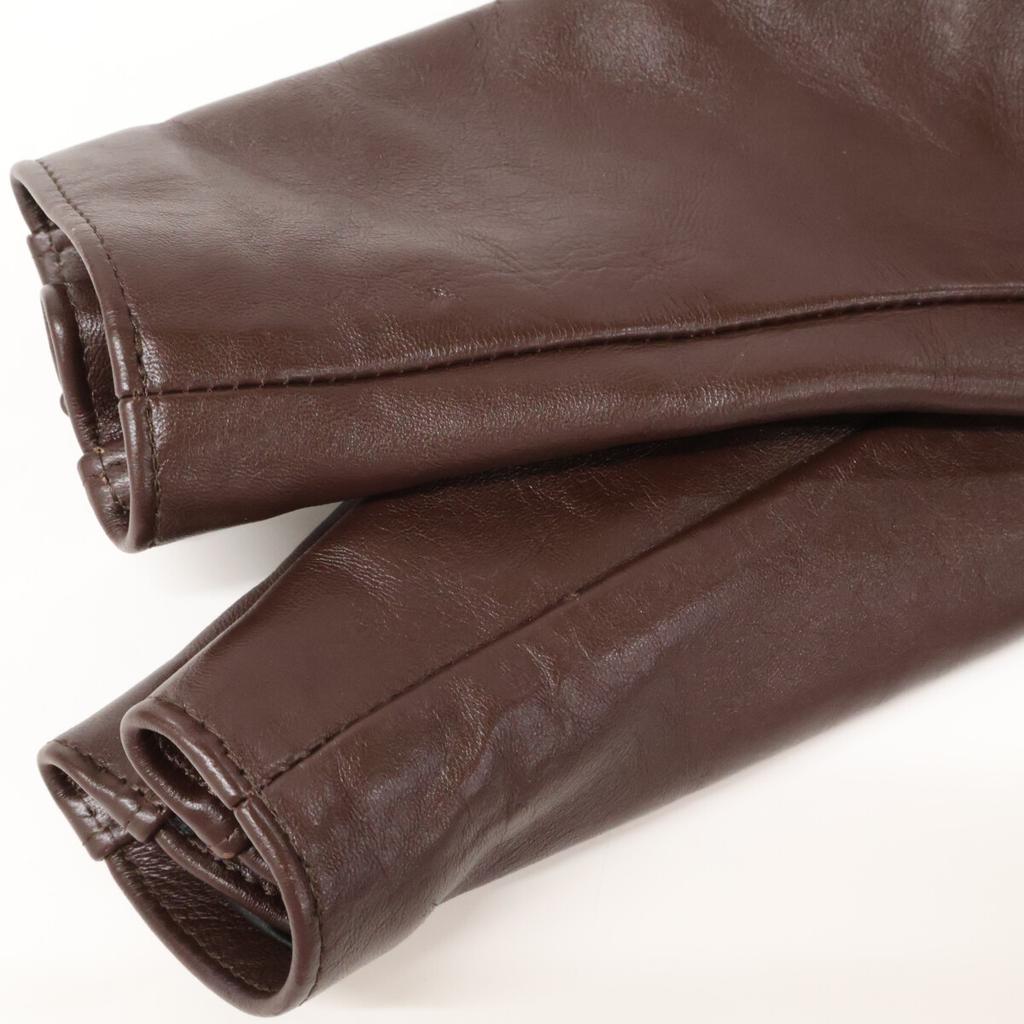 666 [Hervorragender Zustand] LJM-1TF Lammfell Seitenriemen Double Rider Jacke Jacke 34 Braun Gebraucht