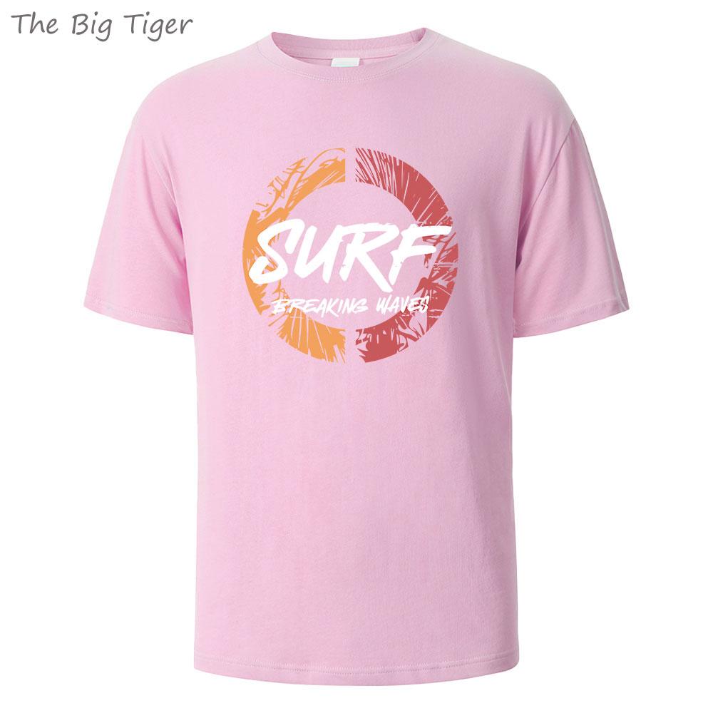 

Surf Summer Printing Classic Cotton Tee Simple Round Neck Design Breathable Fabric Unisex Short Sleeve Top Men T-Shirt 4XL