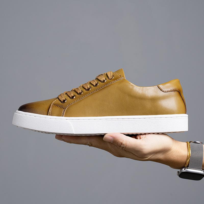 Extra large size men's shoes spring 2025 new trend board shoes British style color polishing casual shoes soft sole white shoes men