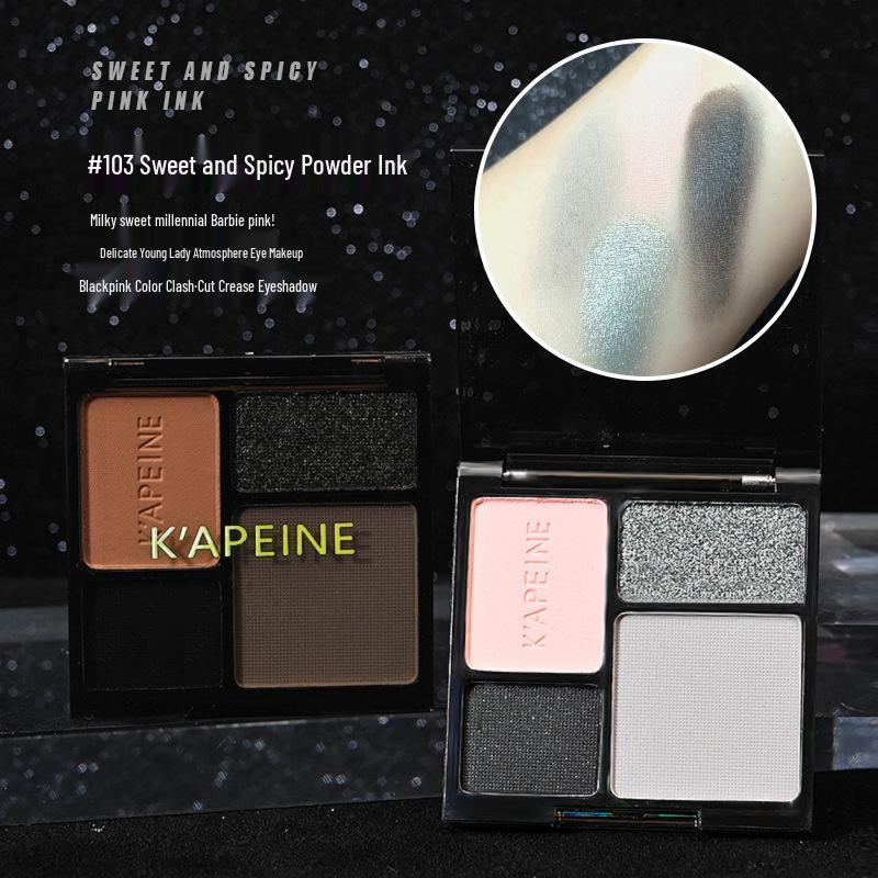 

KAPEL Cool Tones Quad Eyeshadow: Dark Smoky, Highlight, Contour, All-in-One Matte, Natural for Students. 0.05