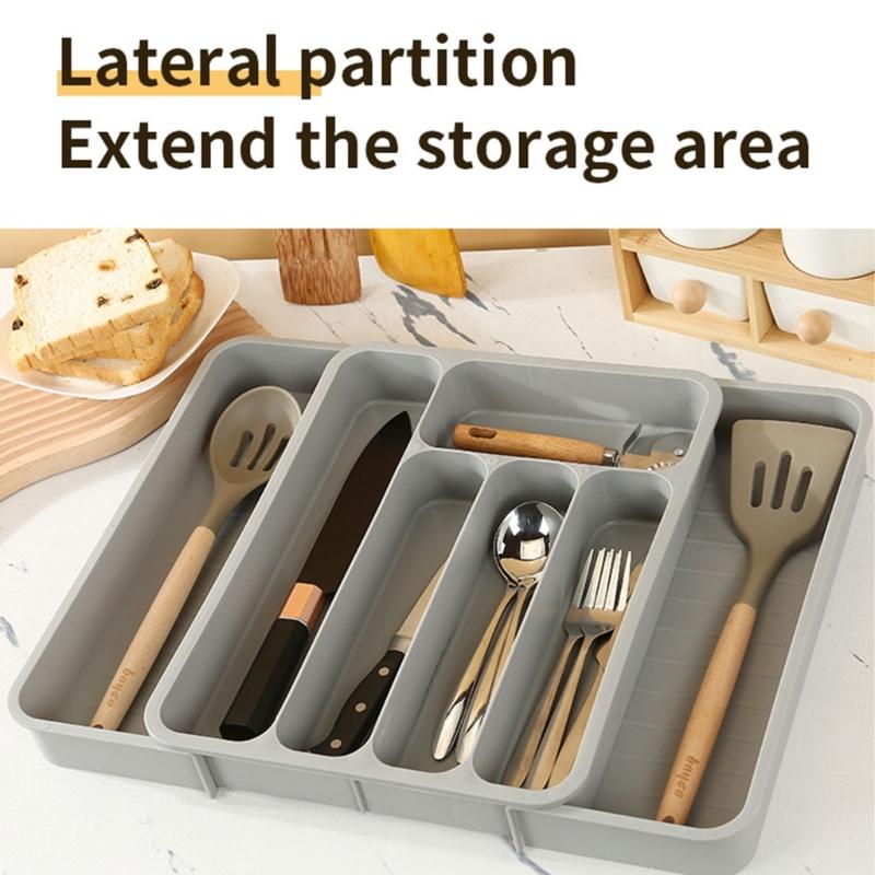 Expandable Drawer Organizers for Utensils Holder,Adjustable Cutlery Tray,Plastic Drawer Dividers Organizers for Kitchen