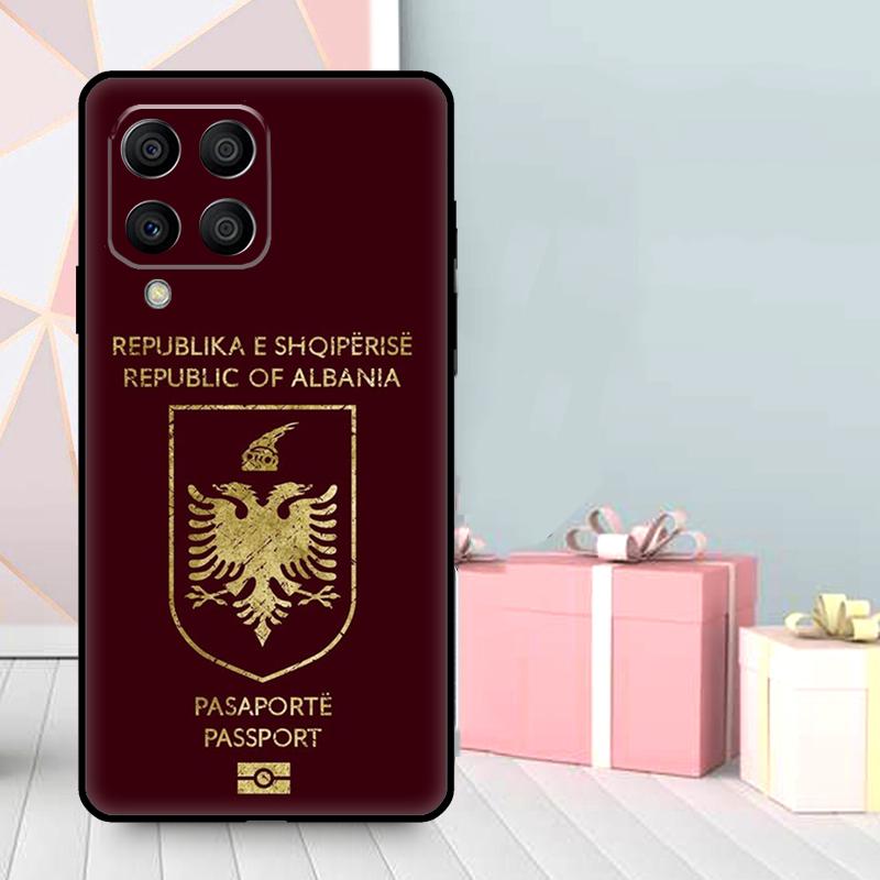 Albania Passport Case For Samsung Galaxy M06 M11 M31 M14 M34 M54 M12 M32 M52 M15 M13 M16 M36 M56 M53 M35 M55