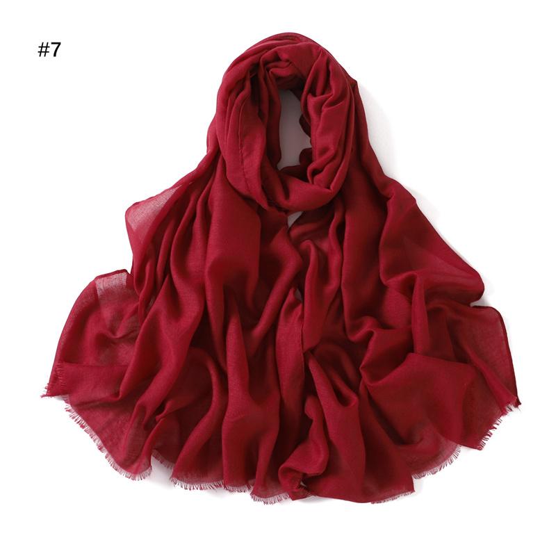 New Fashion Women Ramadan Muslim Hijab Cotton and Linen Soft Autumn and Winter Solid Color Islam Scarf Headscarf Shawl