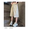 Casual Loose Elastic Waist Solid Thin Cropped Wide Leg Pants For Women