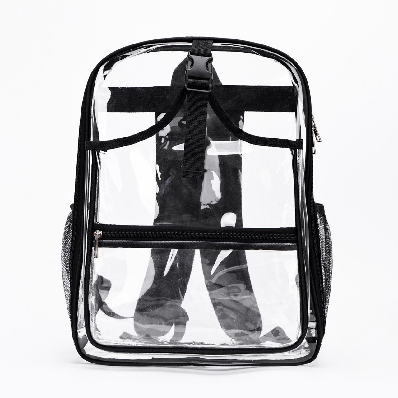 

Transparent Exquisite PVC Fashion Backpacks Light Luxury Students Versatile Bags Waterproof Durable Daily Commute School Bags чёрный