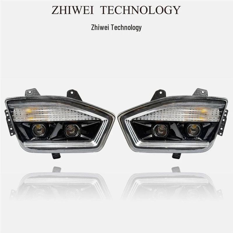2023 Foton H5 Modified LED Headlight Assembly: Super Bright 4 Low Beam, 8 High Beam for Ouman EST-N Left: Four low beam, Eight high beam