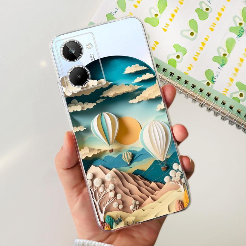 For Realme 10 Case RMX3630 Back Cover Cute Panda Cartoon Slim Soft Clear Silicone Phone Case For Realme 10 Pro Plus RMX3687 Capa