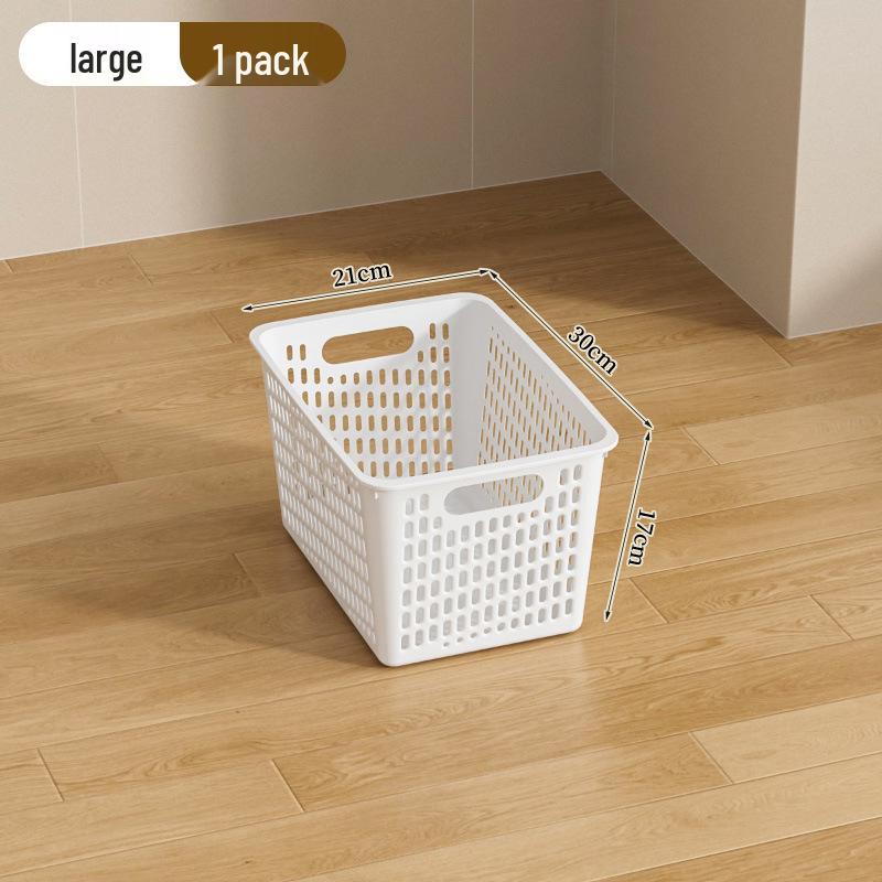 Multifunctional Plastic Desktop Storage Basket with Right Angle Partition