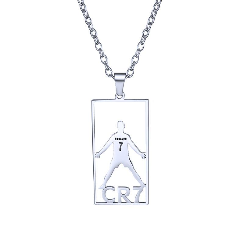European American Football Champions League Street Hop Sporty Chain Copper Hollow Pendant Necklace