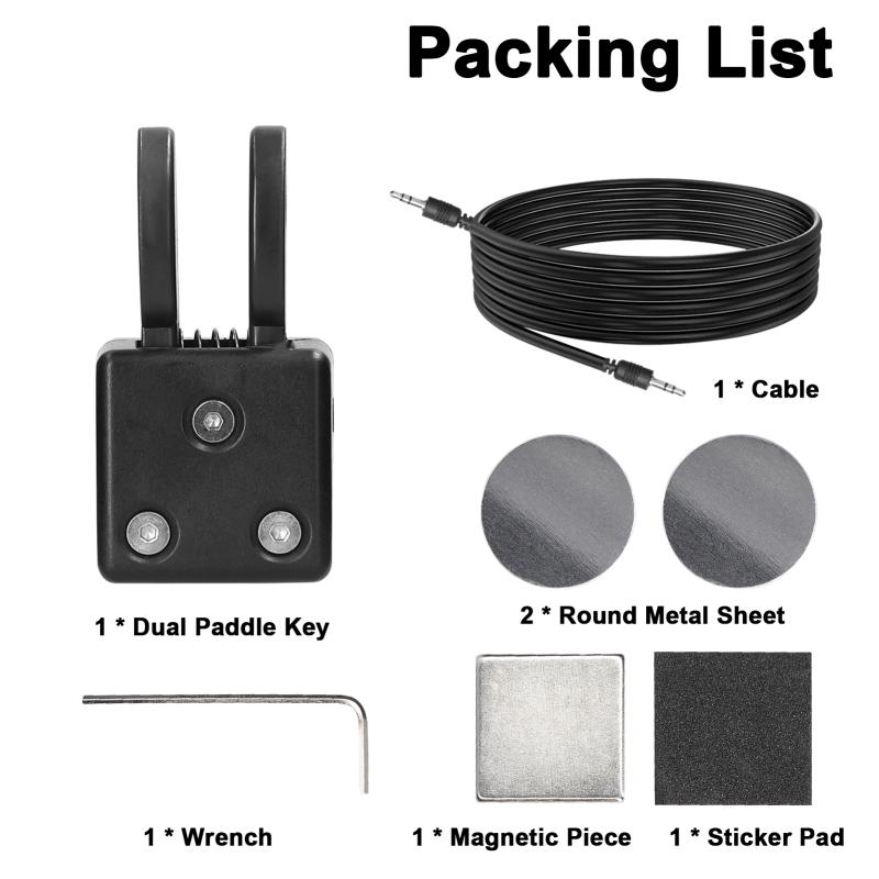 

QU-2020A Двойной ключ-лопатка Автоматическая база Морзе Магнитная адсорбция CW Ключ-код Морзе DIY Ключ для коротковолновых радиостанций Ключ-лопатка чёрный