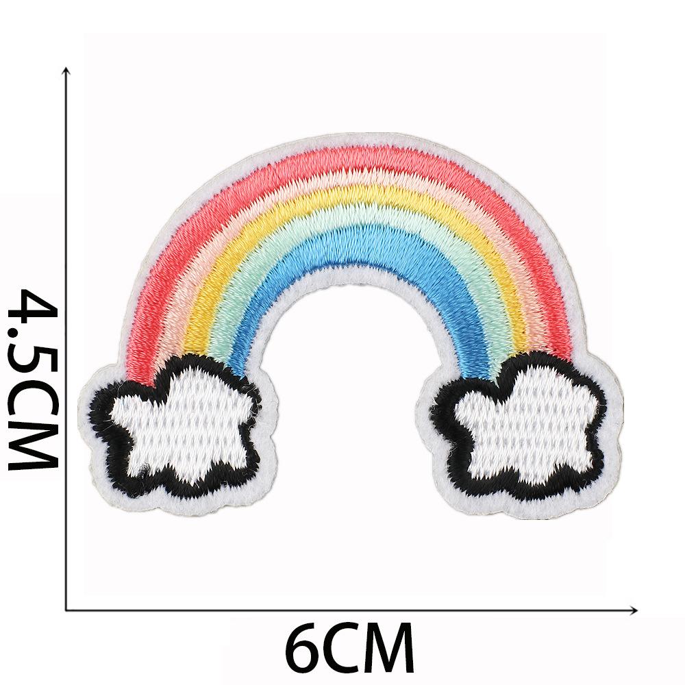 Pink Cheetah Embroidery Cloth Sticker Bag Decoration Rainbow Smiley Face Patch Sticker Butterfly Embroidery Label Mushroom Chapter Ironing