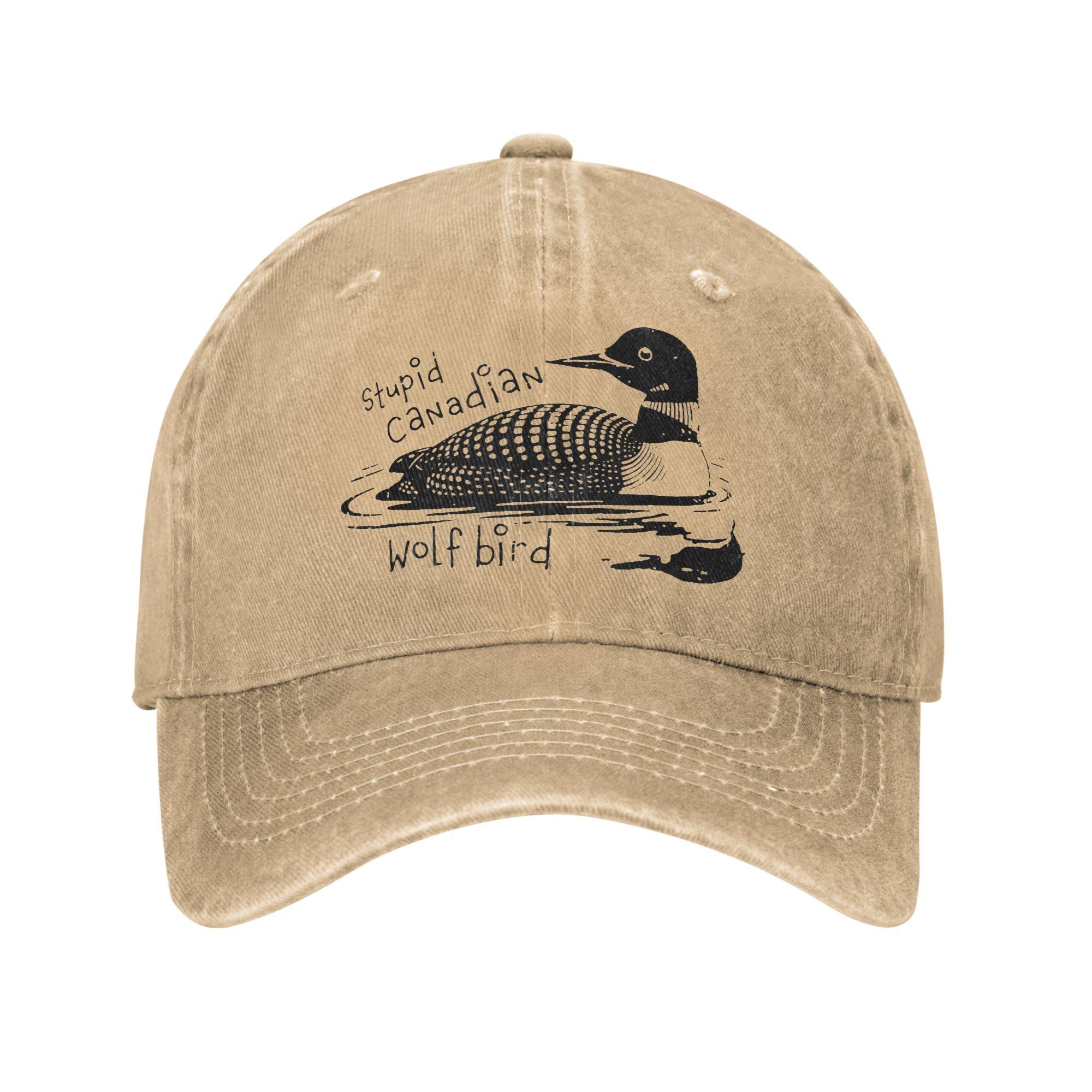 

Stupid Canadian Wolf Bird Casual Baseball Cap For Unisex-Teens Summer Skate Trucker Hat Fitted Retro Hot Sale Baseball Caps One Size