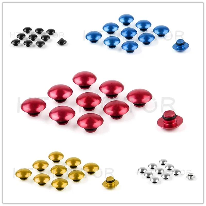 Pièces de Moto BLEU/ROUGE/CHROME 10 PCS Boulon à Vis Hexagonale Universel Capuchon de Tête d'Écrou Pour M8 8MM