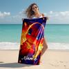 Personalized customized proof beach towel with Pokémon Charmander pattern - soft, absorbent,quick-drying,perfect swimming,camping&bathing