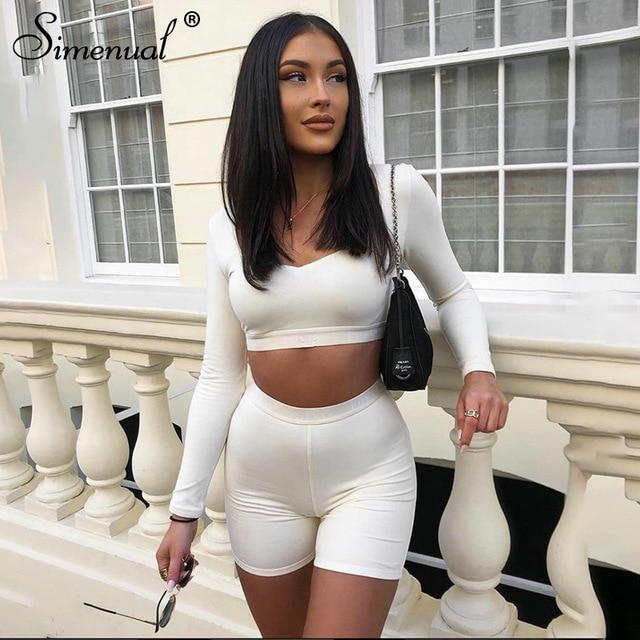 Buy Solid Bodycon Women Matching Set 