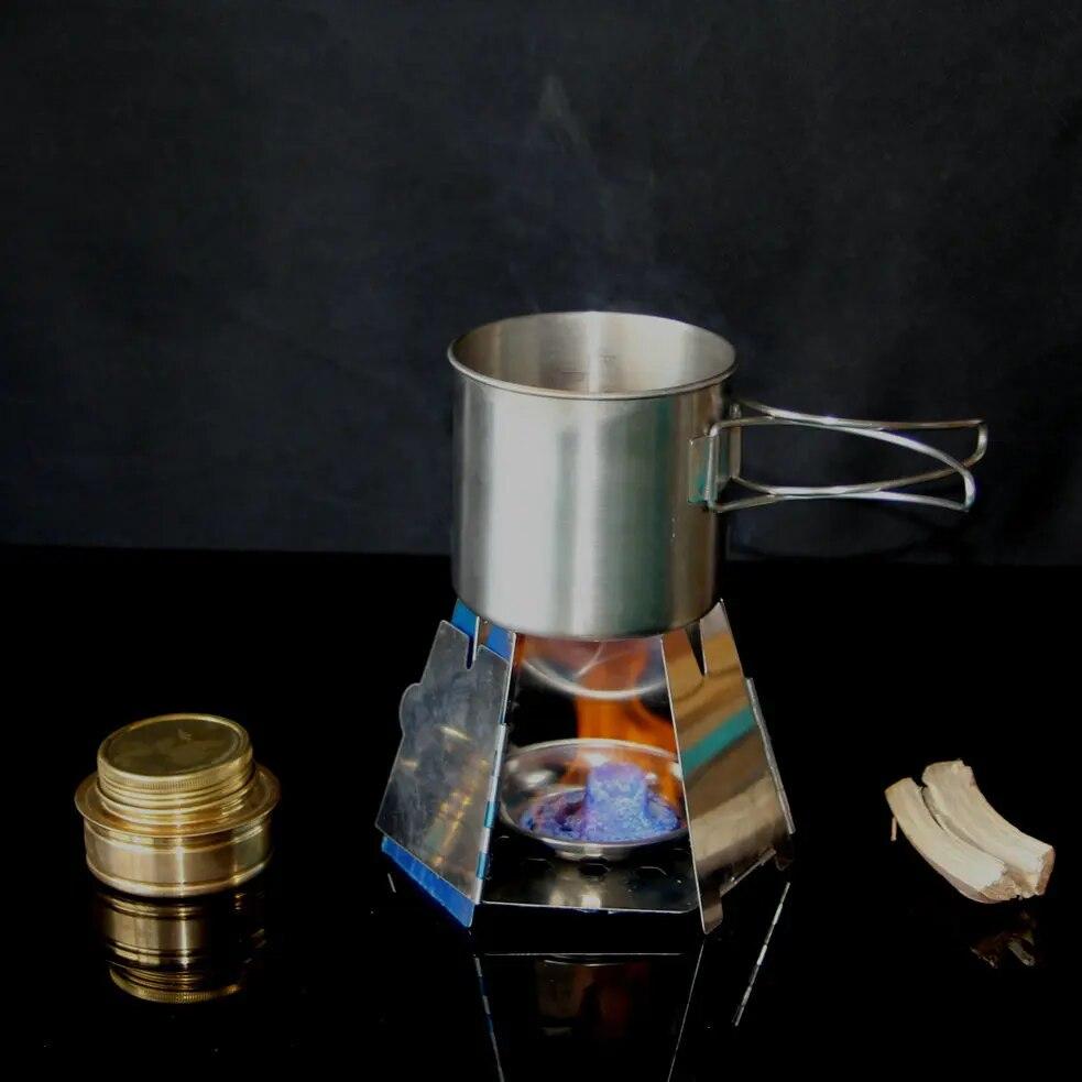 Ветрозащитная печь для кемпинга из нержавеющей стали — фото 5