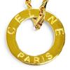 Excellent CELINE Circle Logo Design Chain Necklace Pendant Accessory gold Used
