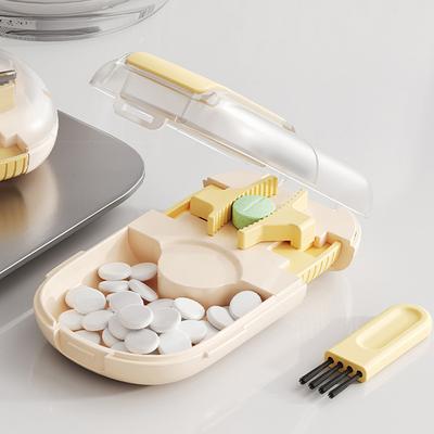 Pillendose mit Tablettenteiler Tragbarer Pillenorganizer Gesundheitswesen Reise-Pillendose Umweltfreundlich für Medikamente Taschenformat Vitamin-Aufbewahrungsbox