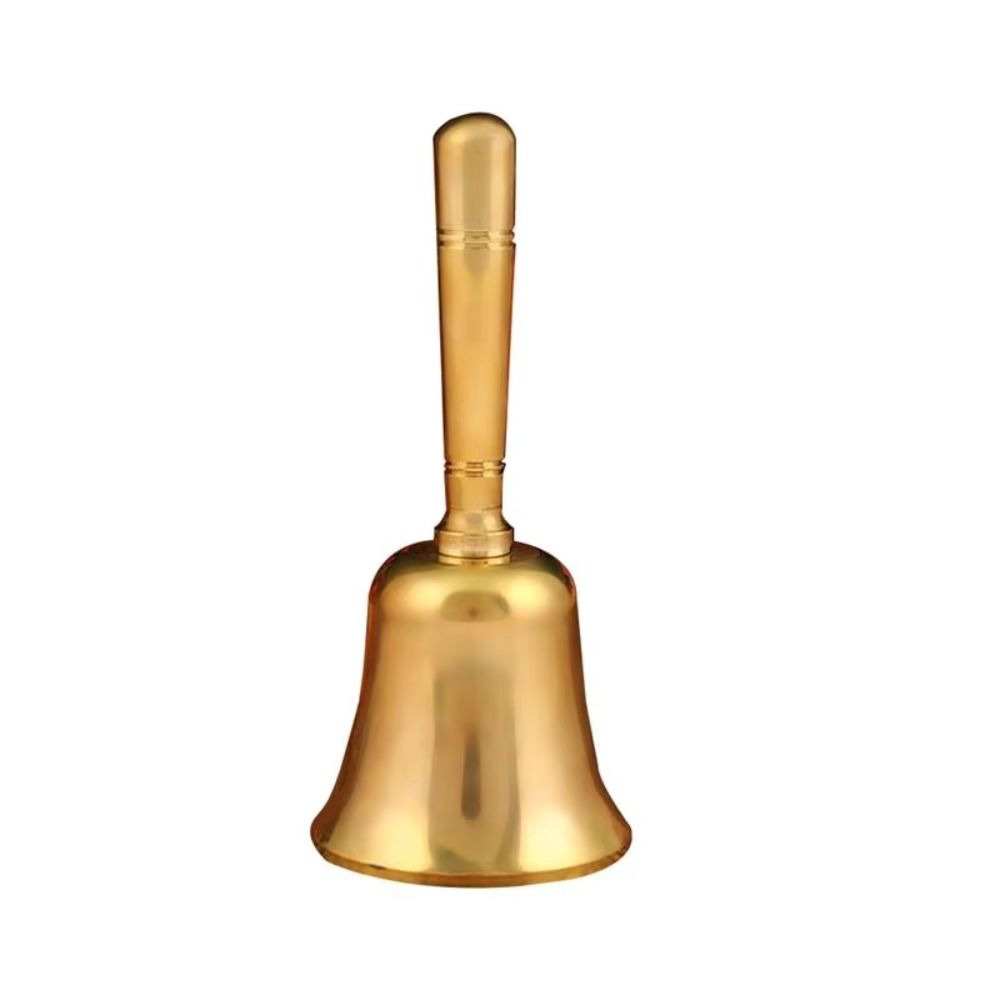 Vintage Pure Copper Hand Bell Extra Loud Hand Cranked Bell Solid Brass Call Bell  School Bell