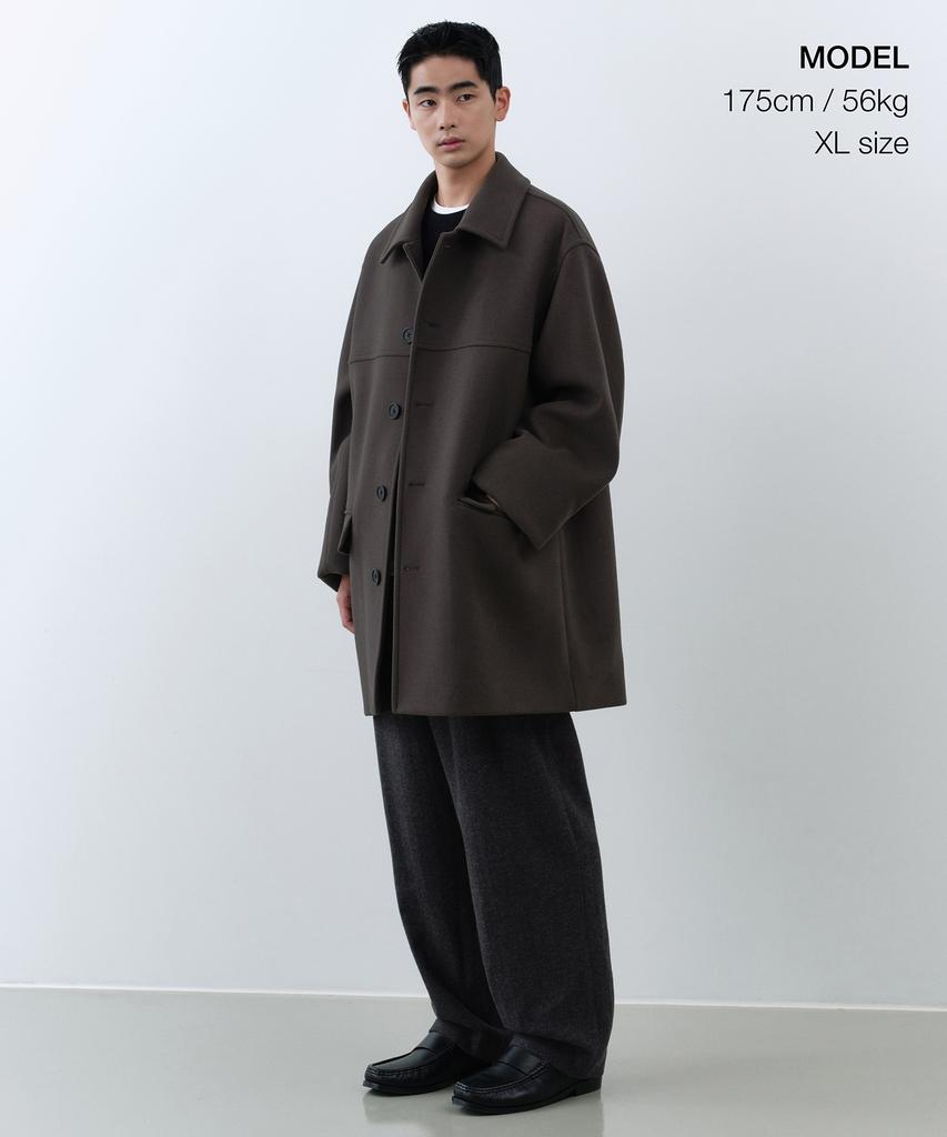 Musinsa Standard Wool Blend Oversized Car Coat [Gunmetal]